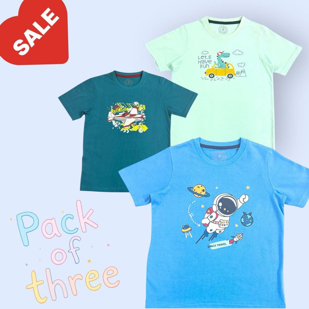 Pack of Three: Fun Kids’ T-Shirts