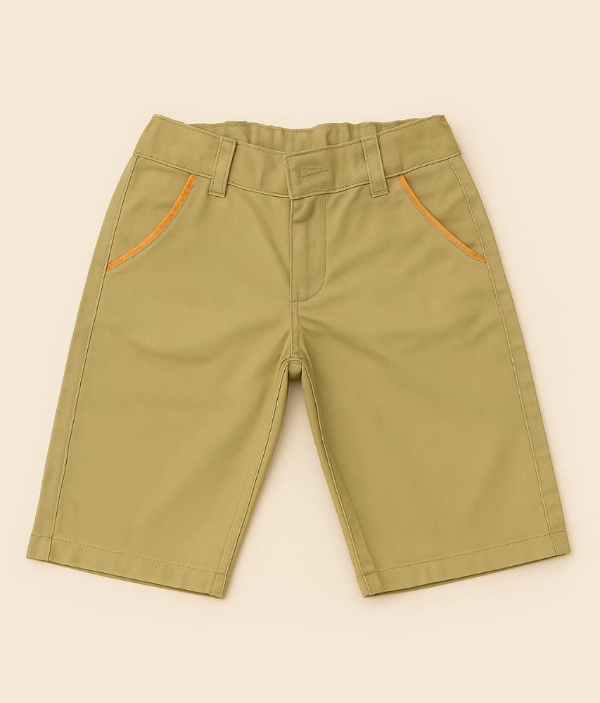 Beige Smart Shorts with Pocket Lines